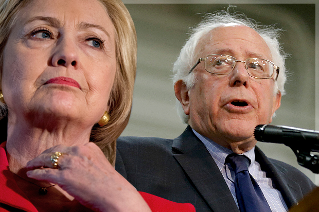 Hillary Clinton, Bernie Sanders (AP/Andrew Harnik/Michael Conroy/Photo montage by Salon)