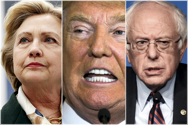 Hillary Clinton, Donald Trump, Bernie Sanders (Reuters/Shannon Stapleton/Lucas Jackson/Mark Kauzlarich)