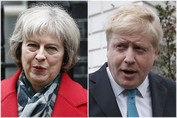 Theresa May, Boris Johnson (Reuters/Stefan Wermuth/Peter Nicholls)