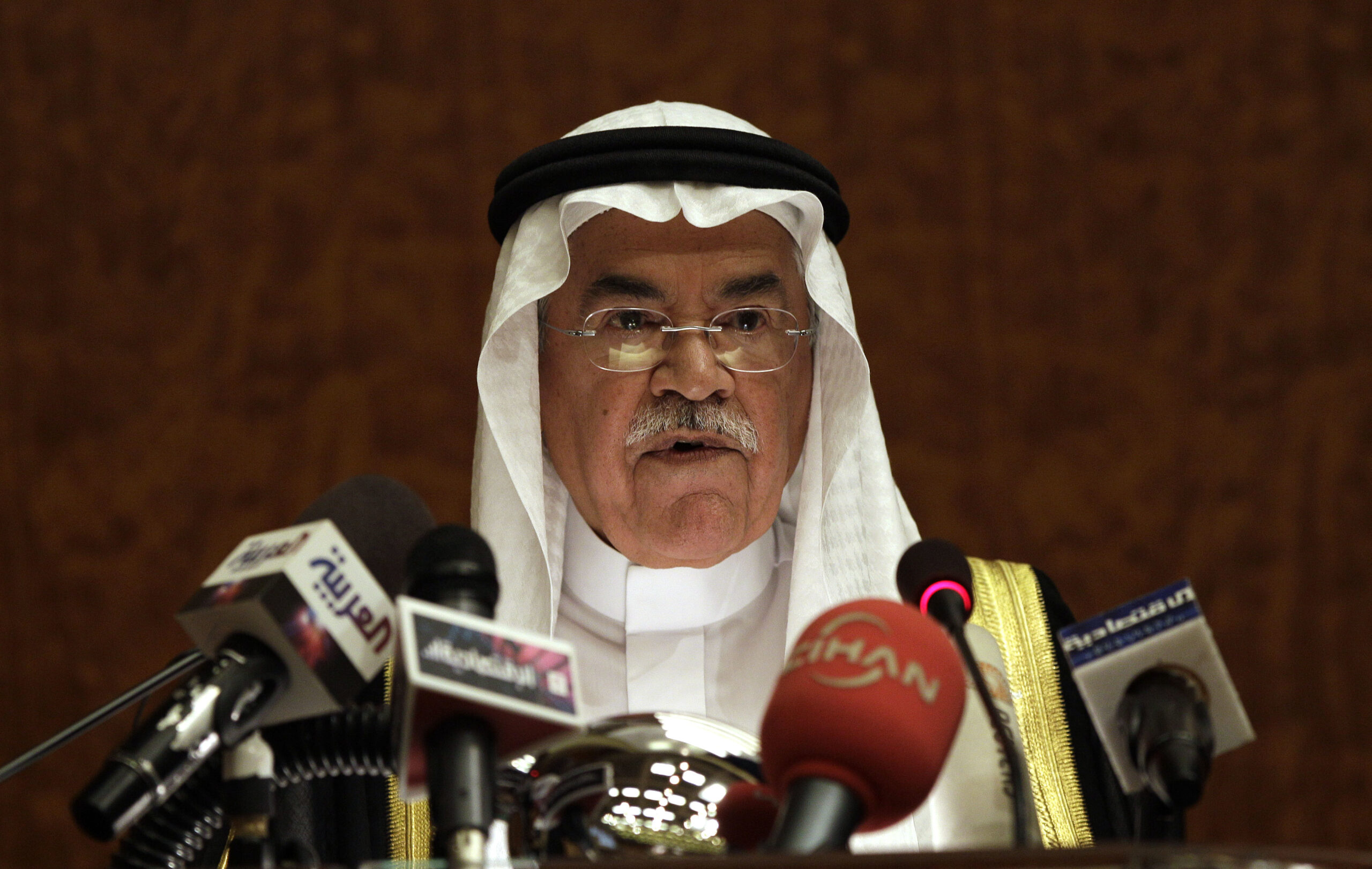 FILE - In this Monday, Oct. 18, 2010 file photo, Saudi Minister of Petroleum and Mineral Resources Ali Al-Naimi, speaks during the international energy symposium in Riyadh, Saudi Arabia. (AP)
