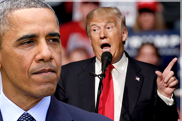 Barack Obama, Donald Trump (Reuters/Yuri Gripas/Kamil Krzaczynski/Photo montage by Salon)
