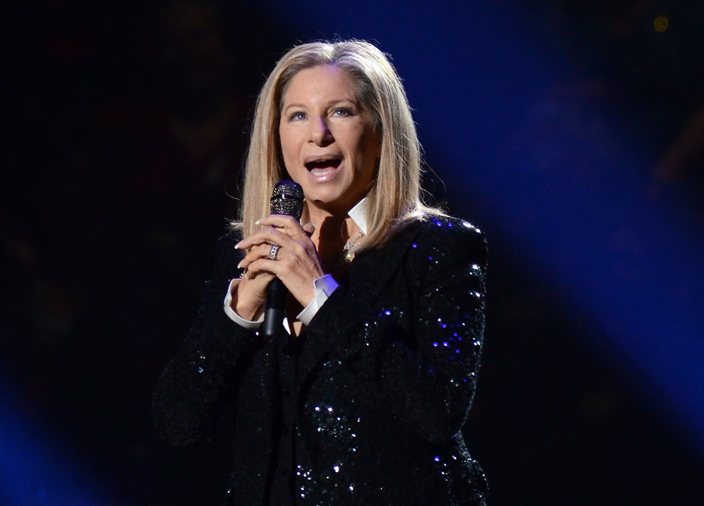 FILE - In this Oct. 11, 2012, file photo, singer Barbra Streisand performs at the Barclays Center in the Brooklyn borough of New York. Streisand is launching a multiple-city tour this summer. Streisand's manager said Monday, May 16, 2016, the entertainer will appear at arenas across the country. (Photo by Evan Agostini/Invision/AP, File) (AP)