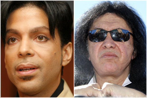 Prince, Gene Simmons (Reuters/Lucas Jackson/Alex Gallardo)