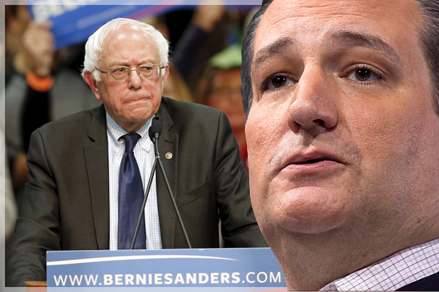 Bernie Sanders, Ted Cruz (Reuters/Mike Blake/Jeff Malet, maletphoto.com/Photo montage by Salon)