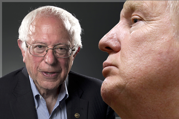 Bernie Sanders, Donald Trump (AP/Jae C. Hong/Charlie Neibergall/Photo montage by Salon)