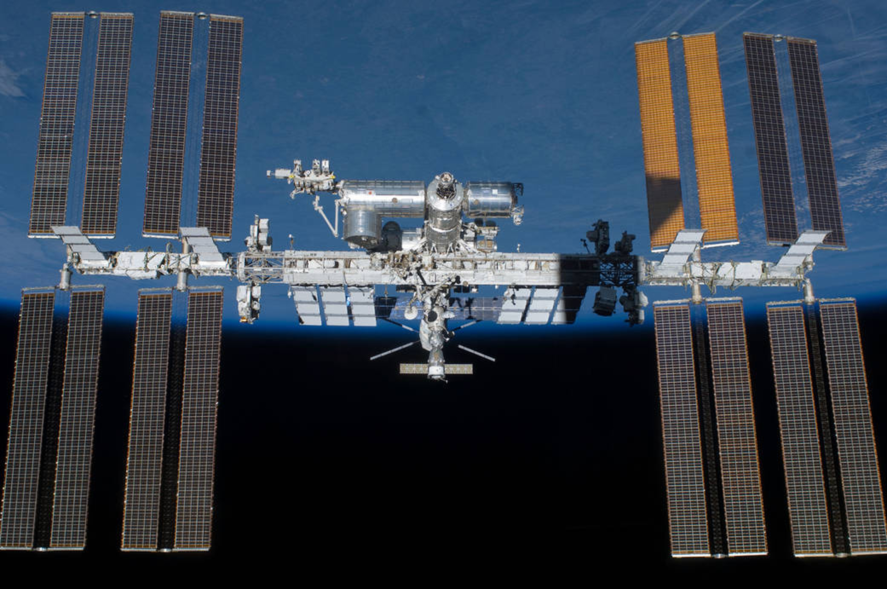 An undated photo provided by NASA shows the International Space Station in orbit. On Monday, May 16, 2016,  the International Space Station made its 100,000th orbit circling of the world. NASA says these 100,000 orbits are akin to traveling more than 2.6 billion miles. (NASA via AP) (AP)