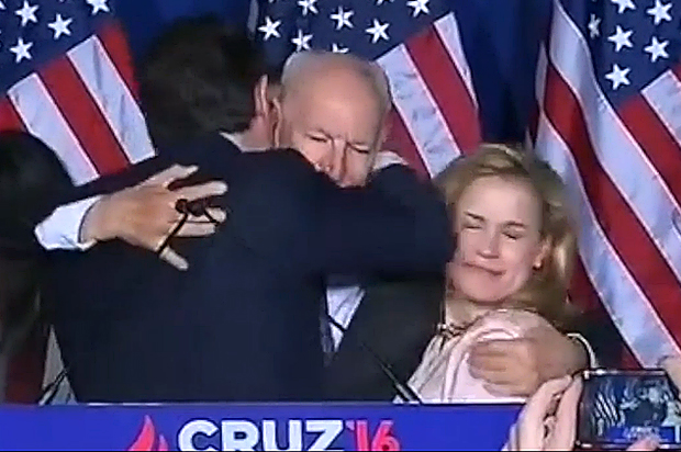 Ted Cruz elbows his wife Heidi