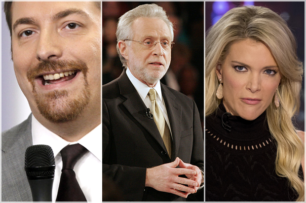 Chuck Todd, Wolf Blitzer, Megyn Kelly (AP/Reuters/ Steve Marcus/Charles Dharapak/Brendan McDermid)