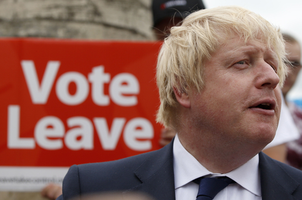 Former London Mayor Boris Johnson speaks during a "Vote Leave" rally in Selby, Britain June 22, 2016. (Reuters/Ed Sykes)