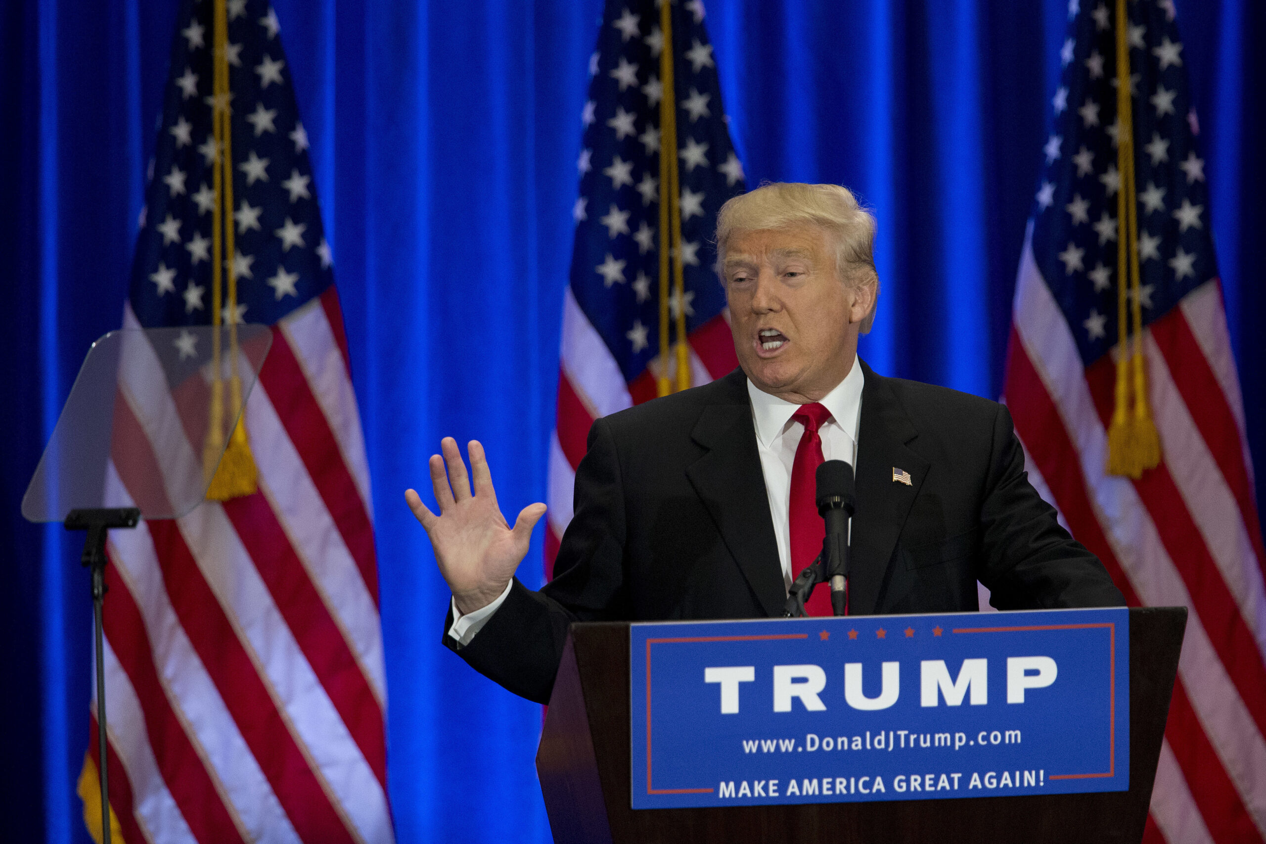 FILE - In this June 22, 2016 file photo, Republican presidential candidate Donald Trump speaks in New York. Widespread economic angst. Intense opposition to immigration policy. The rise of populist and nationalist sentiments, particularly among less-educated and older white voters. The politics that led voters in Britain to cast ballots in favor of leaving the European Union sound awfully familiar to those that led Donald Trump to the Republican presidential nomination.  (AP Photo/Mary Altaffer, File) (AP)