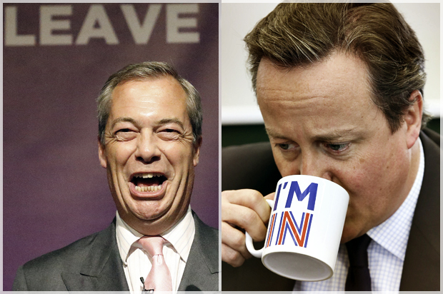Nigel Farage, David Cameron (AP/Frank Augstein/Reuters/Gareth Fuller)