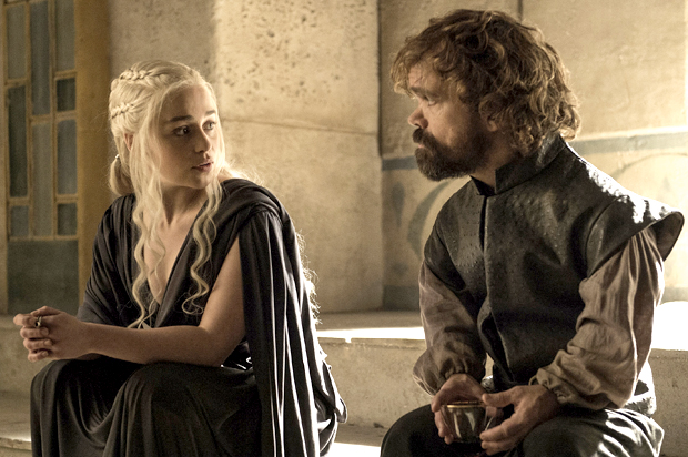 Emilia Clarke and Peter Dinklage in "Game of Thrones" (HBO)