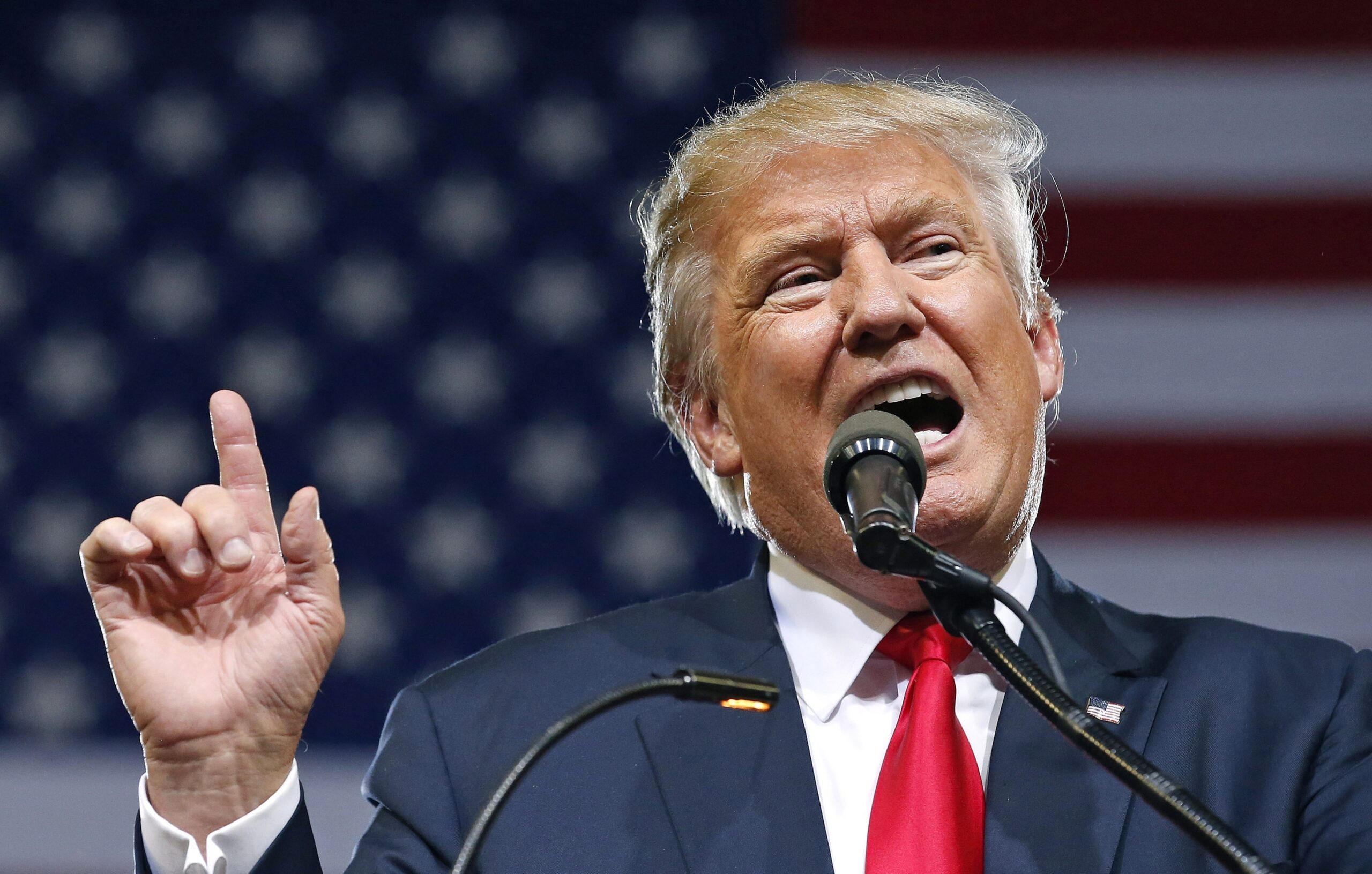 Republican presidential candidate Donald Trump speaks at a rally Saturday, June 18, 2016, in Phoenix. (AP Photo/Ross D. Franklin) (AP)