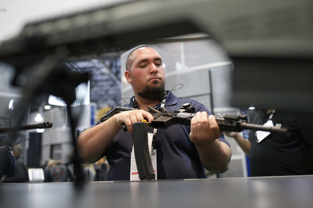 The Shooting, Hunting and Outdoor Trade Show in Las Vegas, Jan. 19, 2016. (AP/John Locher)