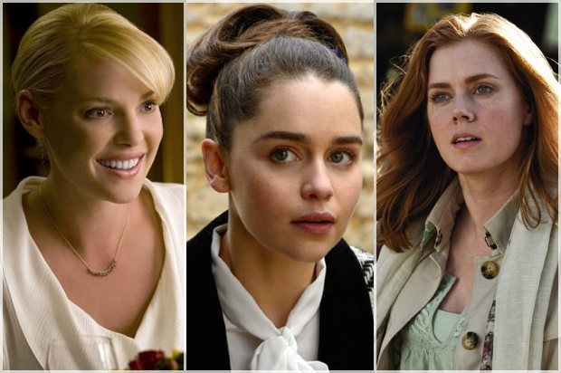 Katherine Heigl in "The Ugly Truth," Emilia Clarke in "Me Before You," Amy Adams in "Leap Year"