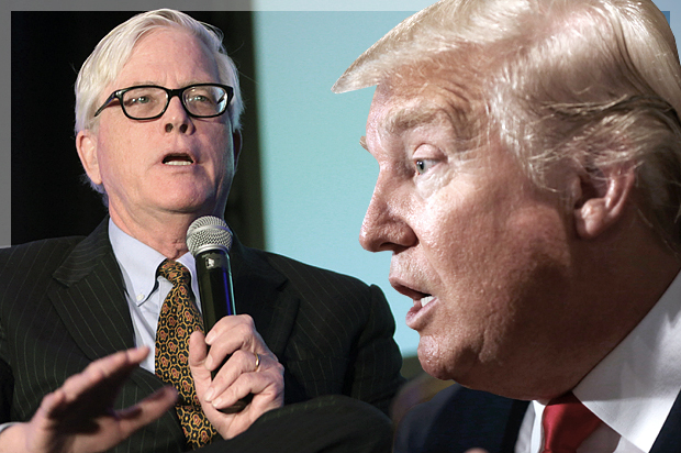 Hugh Hewitt, Donald Trump (Wikimedia/Gage Skidmore/AP/Mark Humphrey/Photo montage by Salon)