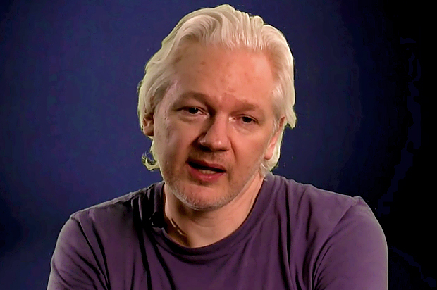 WikiLeaks editor Julian Assange speaking via videostream at an event in New York City on June 22, 2016 (YouTube)