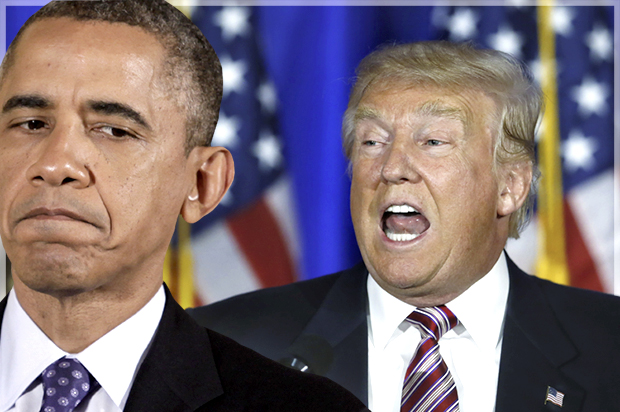 Barack Obama, Donald Trump (Reuters/Yuri Gripas/Carlo Allegri/Photo montage by Salon)