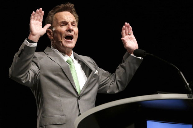 Ronnie Floyd, president of the Southern Baptist Convention, speaks to members of the organization, June 14, 2016, in St. Louis. (AP/Jeff Roberson)