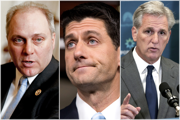 Steve Scalise, Paul Ryan, Kevin McCarthy (AP/Andrew Harnik/Reuters/Gary Cameron)