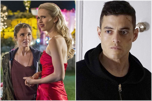 Shiri Appleby and Johanna Braddy in "UnREAL;" Rami Malek in "Mr. Robot" (Lifetime/USA)