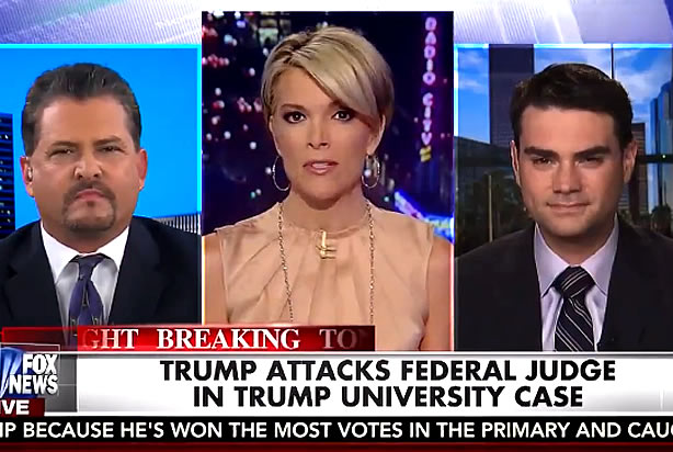 David Wohl, Megyn Kelly, Ben Shapiro (Credit: Fox News)