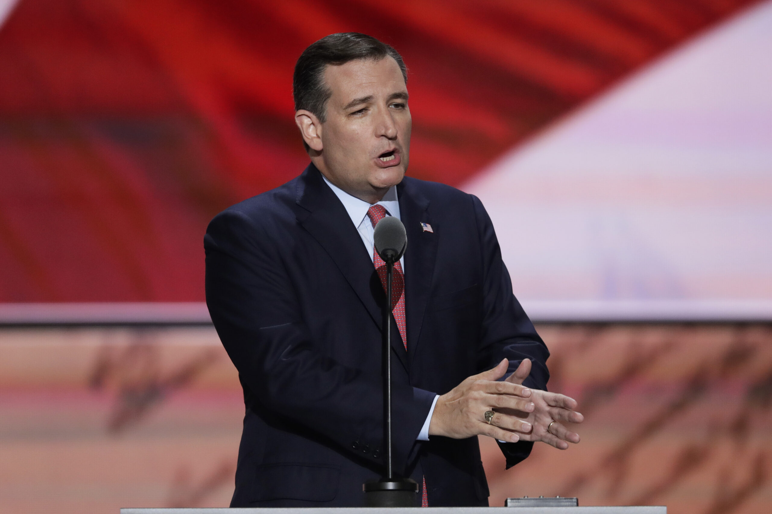 Sen. Ted Cruz speaks during the third day of the Republican National Convention in Cleveland, (AP)