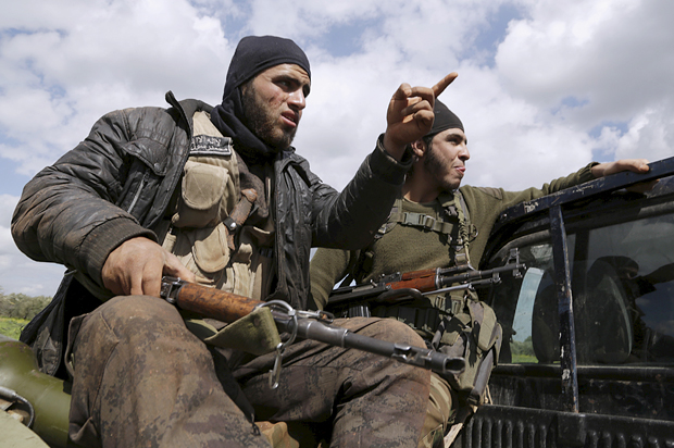 Ahrar al-Sham fighters in Idlib city in northern Syria, March 20, 2015. (Reuters/Khalil Ashawi)