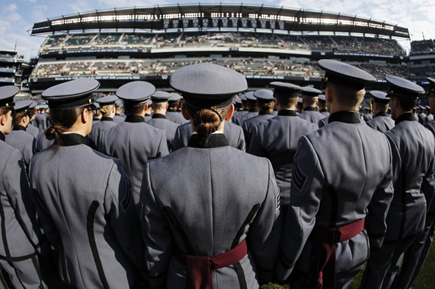 Army Cadets stand in formation, Dec. 12, 2015, in Philadelphia. (AP/Matt Slocum)