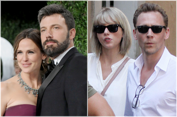 Jennifer Garner, Ben Affleck; Taylor Swift, Tom Hiddleston (AP/Evan Agostini/Star Max)