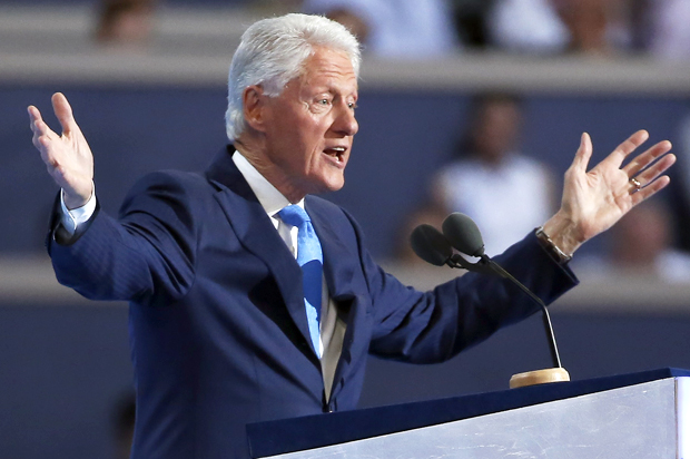 Bill Clinton addresses the Democratic National Convention in Philadelphia, July 26, 2016. (Reuters/Lucy Nicholson)