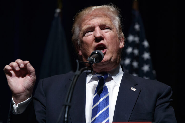 Republican presidential candidate Donald Trump speaks during a campaign rally Thursday, July 28, 2016, in Davenport, Iowa. (AP Photo/Evan Vucci) (AP)