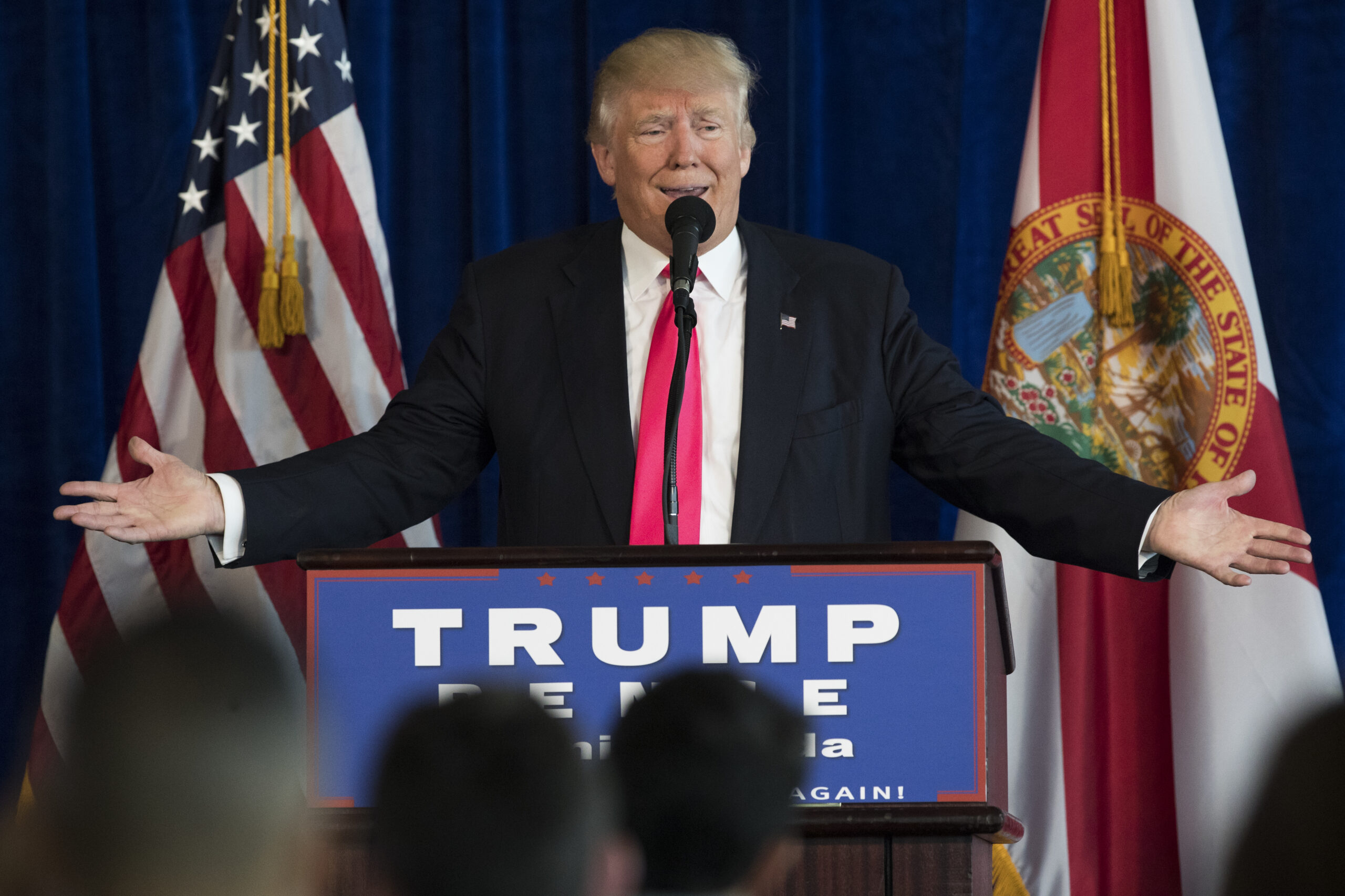 Republican presidential candidate Donald Trump speaks during a news conference at Trump National Doral, Wednesday, July 27, 2016, in Tampa, Fla. (AP Photo/Evan Vucci) (AP)