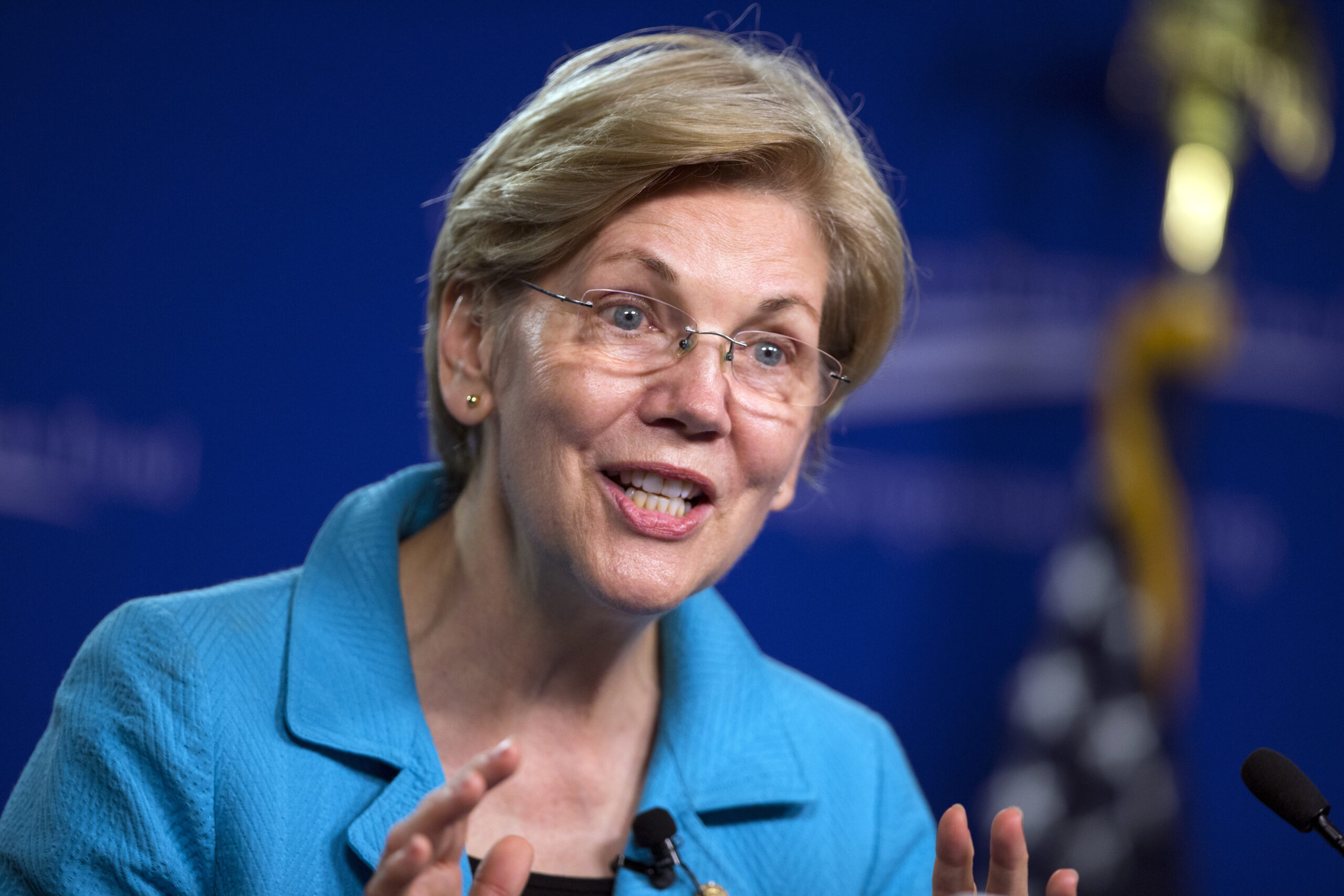 FILE - In this July 13, 2016, file photo, Sen. Elizabeth Warren, D-Mass. speaks to the Center of American Progress Action Fund in Washington. Warren is being considered as a vice presidential pick for Democratic presidential candidate Hillary Clinton. (AP Photo/Evan Vucci) (AP)