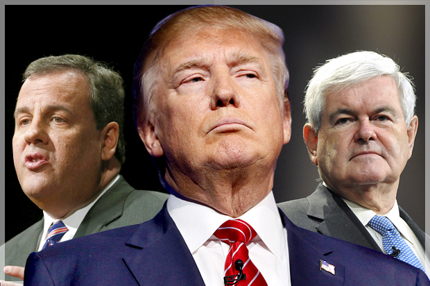 Chris Christie, Donald Trump, Newt Gingrich (Reuters/Lucas Jackson/Rick Wilking/Tami Chappell/Photo montage by Salon)