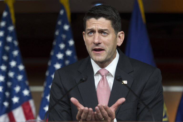 House Speaker Paul Ryan of Wis. meets with reporters on Capitol Hill in Washington, Thursday, July 7, 2016. (AP Photo/Cliff Owen) (AP)