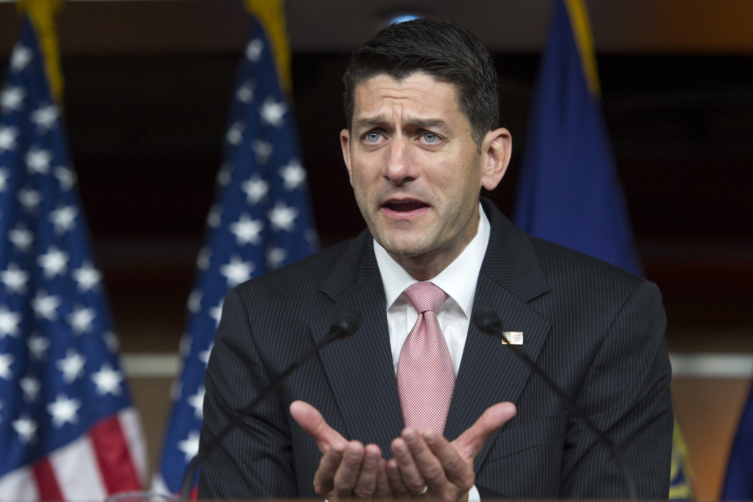 House Speaker Paul Ryan of Wis. meets with reporters on Capitol Hill in Washington, Thursday, July 7, 2016. (AP Photo/Cliff Owen) (AP)