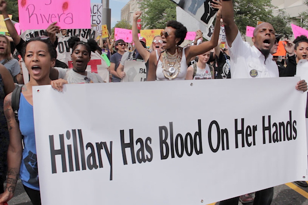 Black Lives Matter activists protesting the DNC in Philadelphia on Tuesday, July 26 (Salon/Ben Norton)