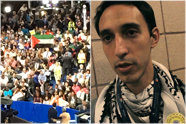 Florida Bernie Sanders delegate Ali Kurnaz, who raised a Palestinian flag in protest on the floor of the DNC (Salon/Ben Norton/Tamar Ghabin)