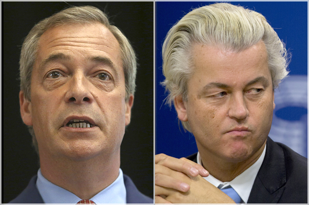 Nigel Farage; Geert Wilders (Reuters/Neil Hall/AP/Virginia Mayo)