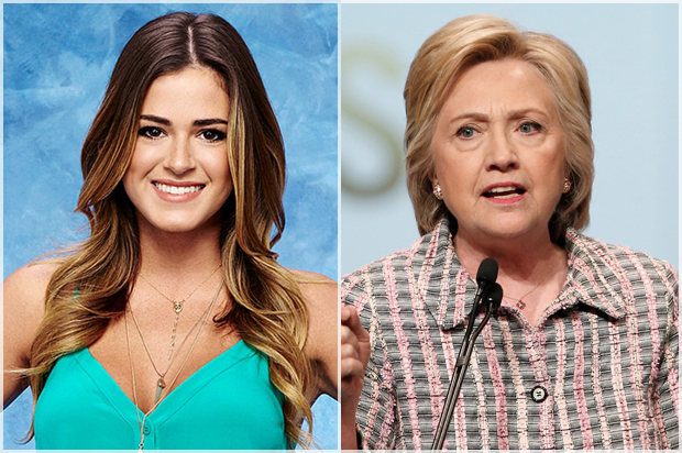 JoJo Fletcher of "The Bachelorette;" Hillary Clinton (ABC/Reuters/Chris Keane)