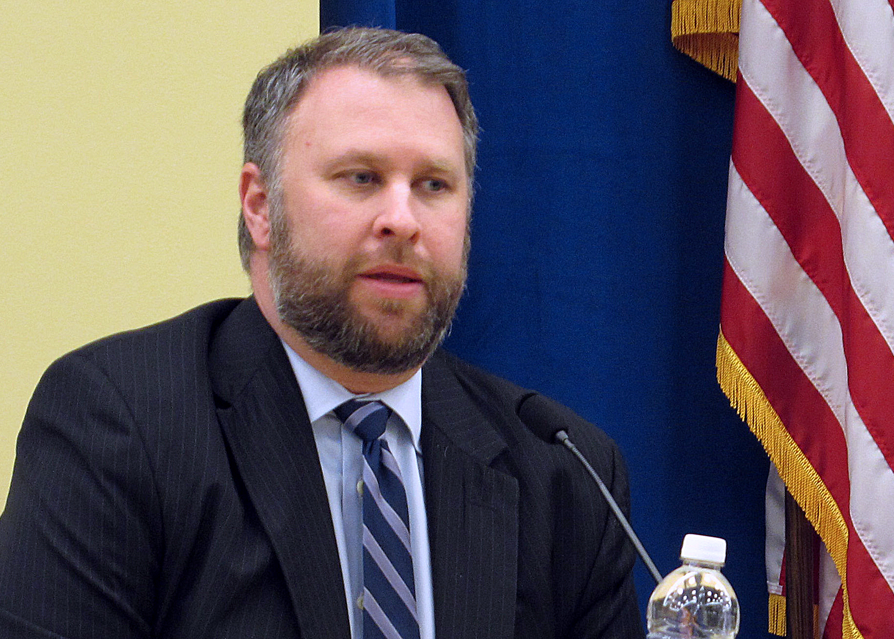 In this Feb. 11, 2016, file photo, Ohio Republican Party Chairman Matt Borges participates in a question-and-answer session in Columbus, Ohio. (AP)