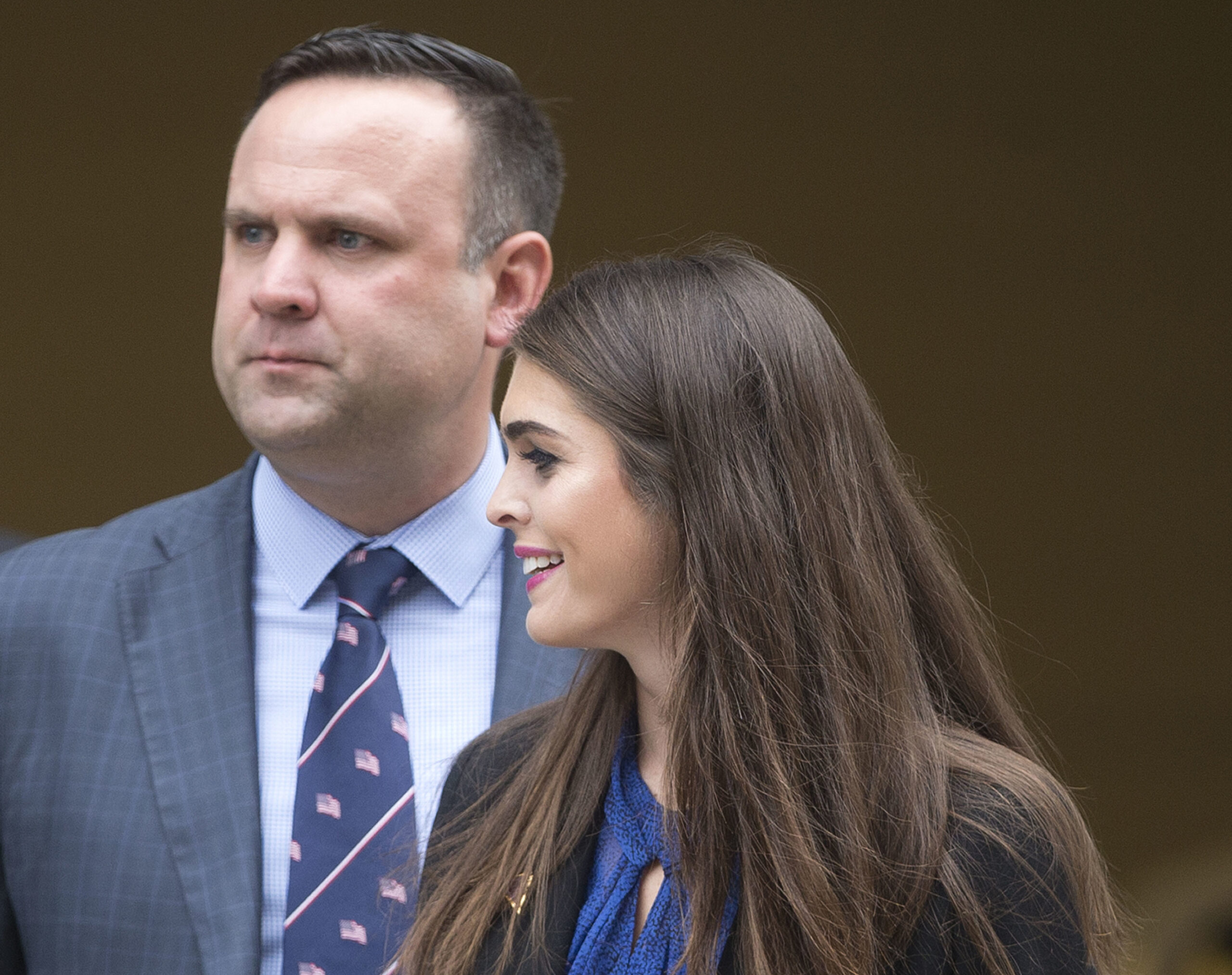 Hope Hicks, right, and Daniel Scavino Jr. (AP Photo/Pablo Martinez Monsivais, File)