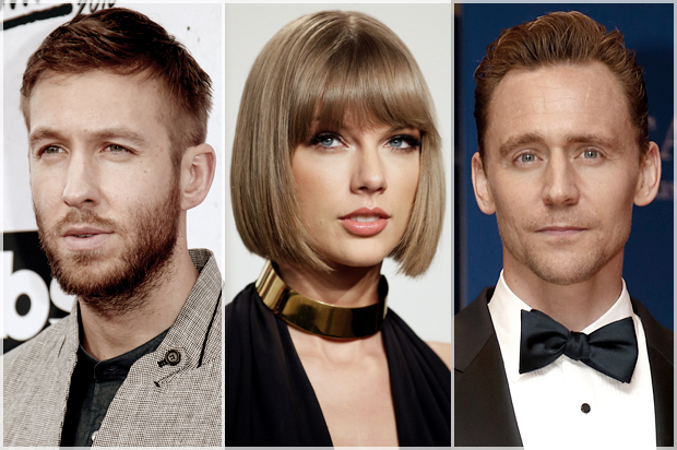 Calvin Harris, Taylor Swift, Tom Hiddleston (Reuters/Danny Moloshok/Jonathan Ernst)