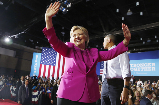 Hillary Clinton and Barack Obama in Charlotte, North Carolina, July 5, 2016. (Reuters/Jonathan Ernst)