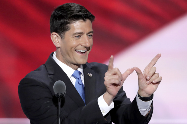 Paul Ryan speaks during the second day of the Republican National Convention in Cleveland, July 19, 2016. (AP/J. Scott Applewhite)