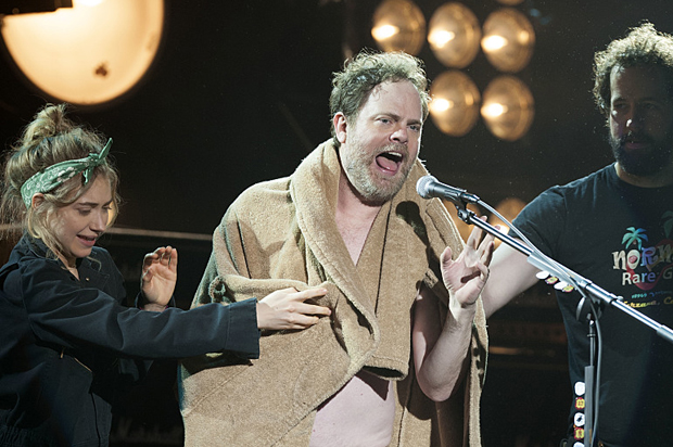 Imogen Poots, Rainn Wilson and Peter Cambor in "Roadies" (Showtime/Neal Preston)