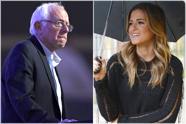 Bernie Sanders; JoJo Fletcher of "The Bachelorette" (AP/Mark J. Terrill/ABC)