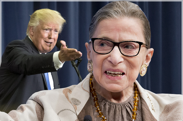 Donald Trump, Ruth Bader Ginsburg (AP/John Minchillo/Manuel Balce Ceneta/Photo montage by Salon)