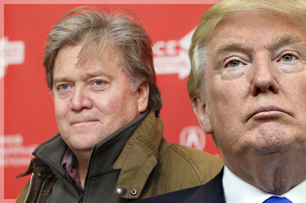 Steve Bannon; Donald Trump (AP/Danny Moloshok/Richard Shiro/Photo montage by Salon)